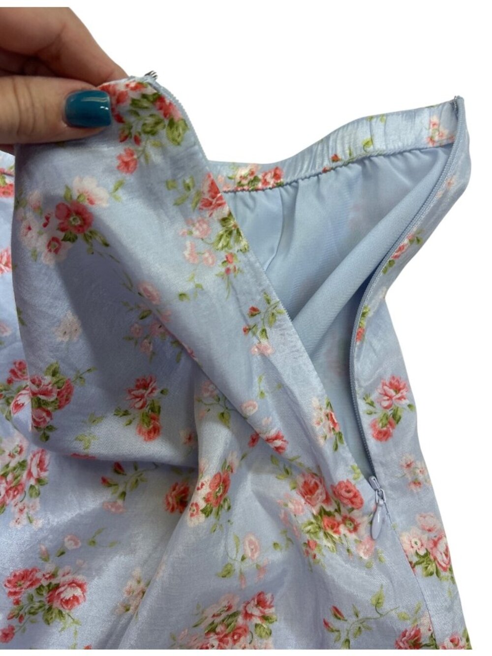 NWT Abercrombie & Fitch Sz M Floral Asymmetrical Coquette Ruffle Skirt Romantic - Picture 6 of 12